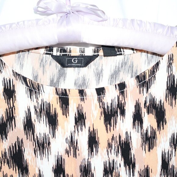 Giuliano Blouse Short Sleeves Rayon Animal Print Size Small - Picture 2 of 8